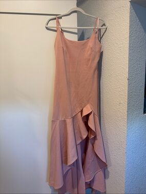 Elegant Pink Ruffle Slip Dress - Women